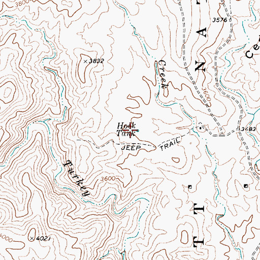 Topographic Map of Hook Tank, AZ