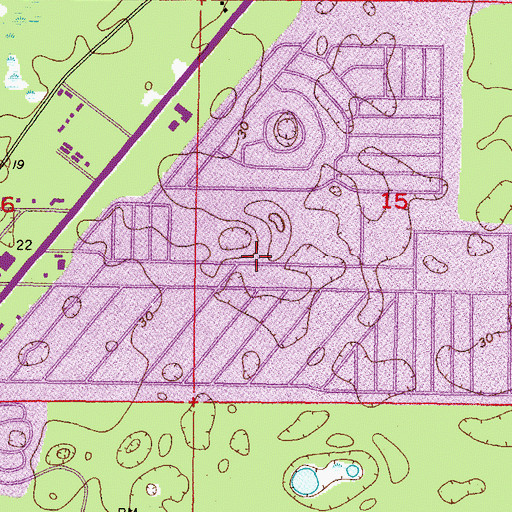 Topographic Map of Weekiwachee Woodlands, FL
