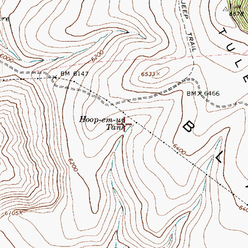 Topographic Map of Hoop-em-up Tank, AZ