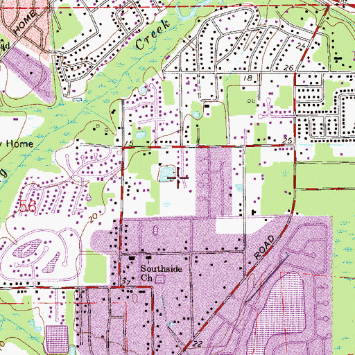 Topographic Map of Pineland Gardens, FL