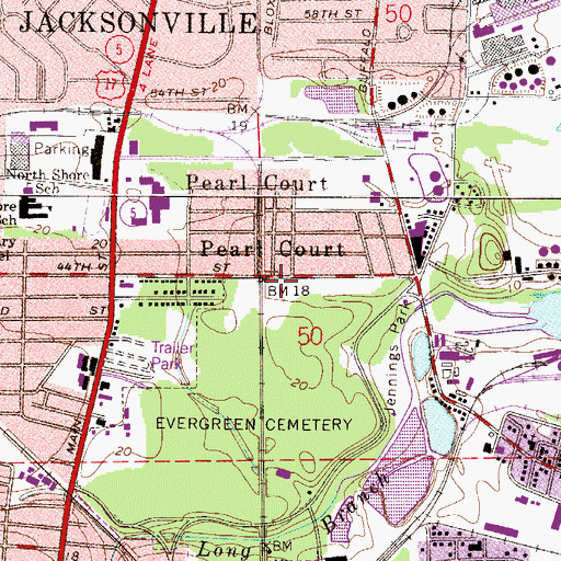 Topographic Map of Phoenix Park, FL
