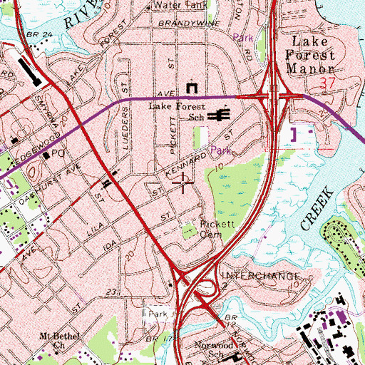 Topographic Map of Oakhurst, FL