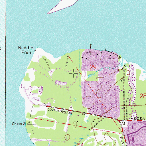 Topographic Map of Chaseville, FL