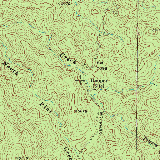 Topographic Map of Hooper, AZ