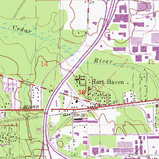 Topographic Map of James Bradley Grant, FL