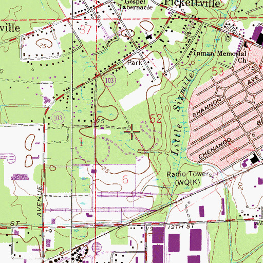 Topographic Map of Seymour Pickett Grant, FL