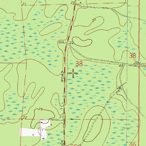 Topographic Map of D Bloodworth Grant, FL