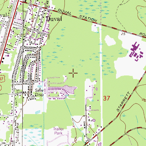Topographic Map of John Broward Grant, FL