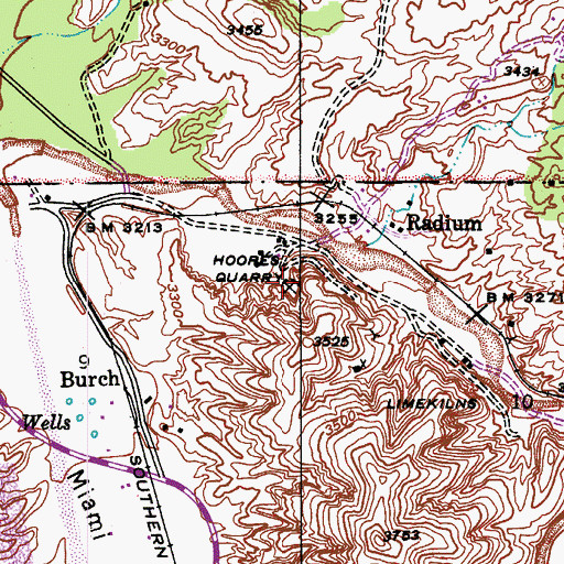 Topographic Map of Hoopes Quarry, AZ