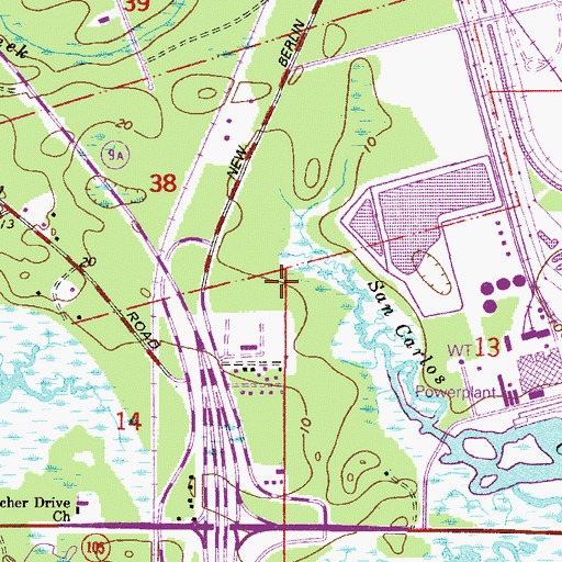 Topographic Map of John G Rushing Grant, FL