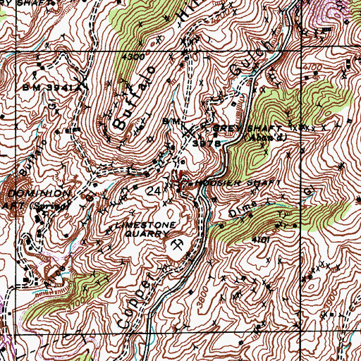 Topographic Map of Hoosier Shaft, AZ