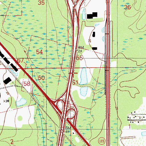 Topographic Map of Hannah Nobles Grant, FL