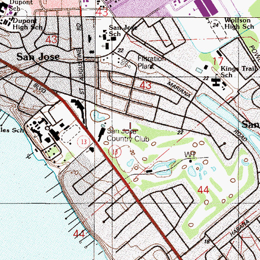 Topographic Map of Z Kingsley Grant, FL