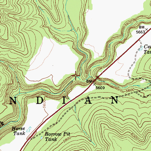 Topographic Map of Hop Canyon, AZ