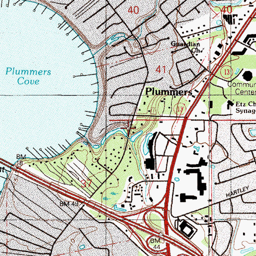 Topographic Map of P Plummers Grant, FL