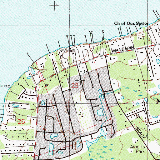 Topographic Map of Moses Bowden Grant, FL