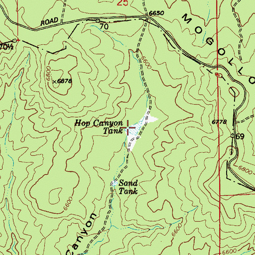 Topographic Map of Hop Canyon Tank, AZ