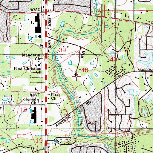 Topographic Map of Joseph Summerland Grant, FL