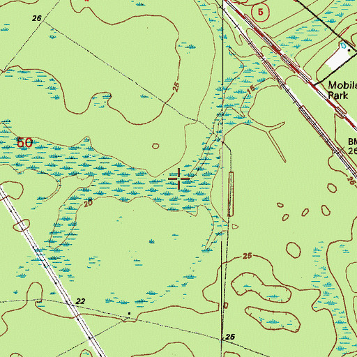 Topographic Map of Sarah Bowden Grant, FL