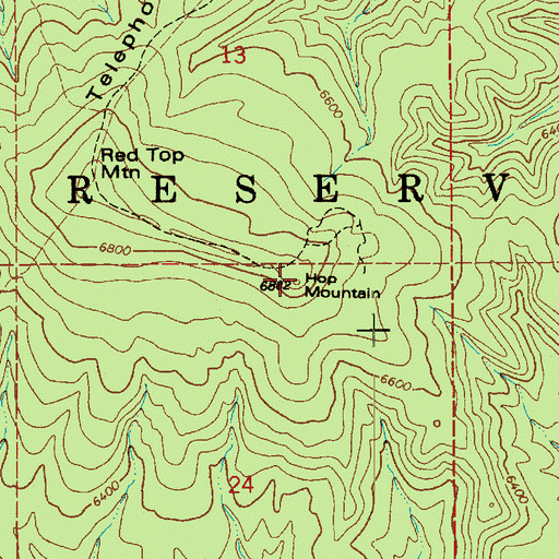 Topographic Map of Hop Mountain, AZ