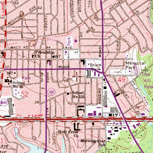 Topographic Map of Arlington Cemetery, FL