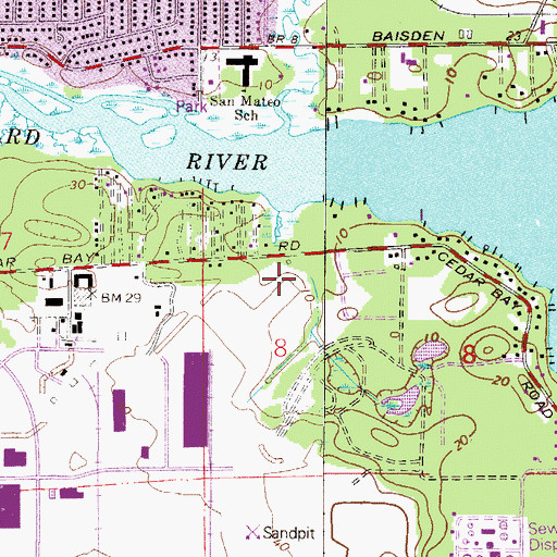 Topographic Map of Cedar Bay Church, FL