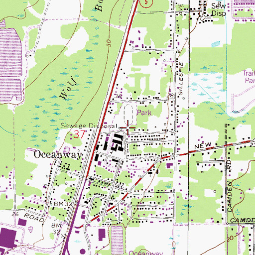 Topographic Map of Orange Avenue Church, FL