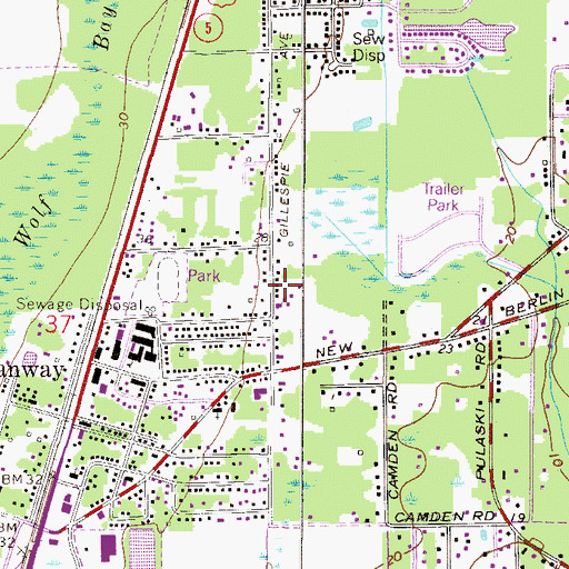 Topographic Map of Church of God, FL