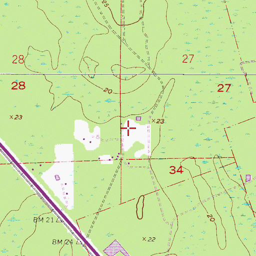 Topographic Map of Clarksville, FL
