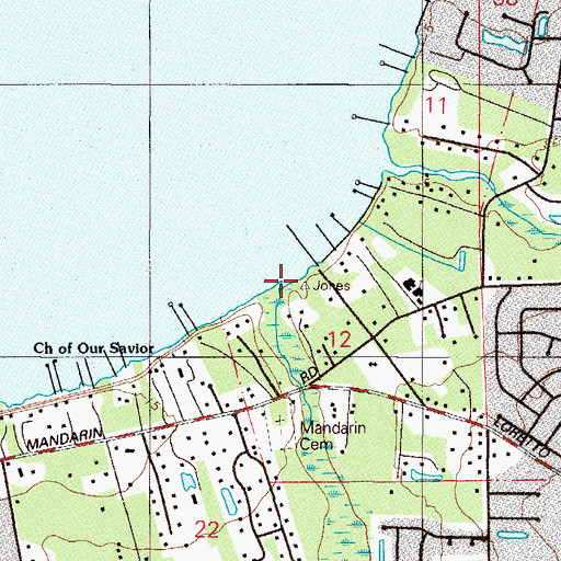 Topographic Map of Mill Creek, FL