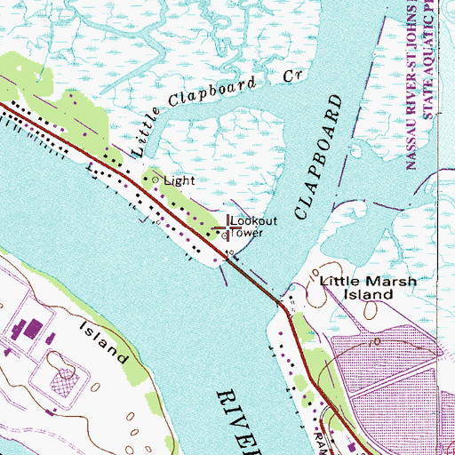 Topographic Map of Clapboard Lookout Tower, FL