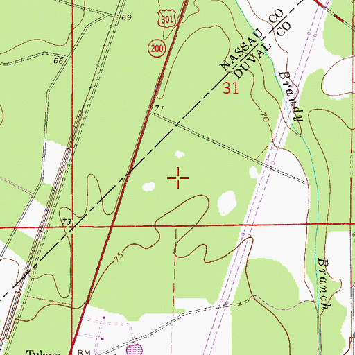Topographic Map of Tulane, FL