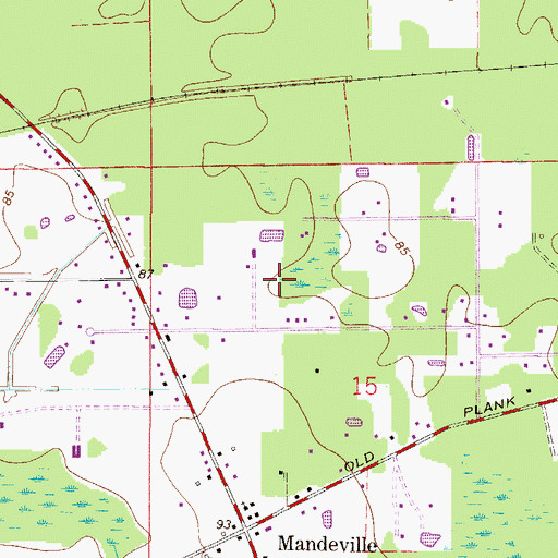 Topographic Map of Mandeville, FL