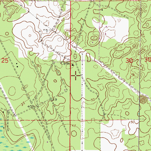 Topographic Map of New Grove Church, FL