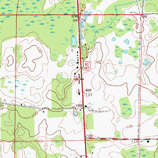 Topographic Map of Ramona Park Church, FL