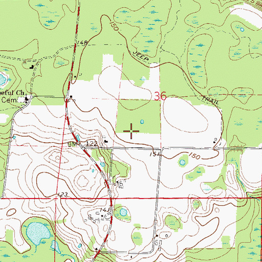 Topographic Map of Ebenezer, FL