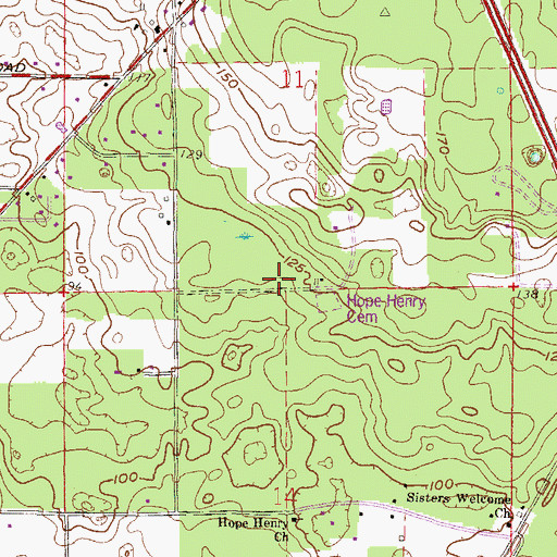 Topographic Map of Hope Henry Cemetery, FL