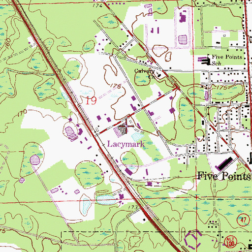 Topographic Map of Lacymark, FL