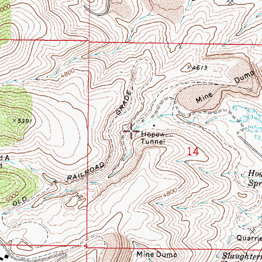 Topographic Map of Hopewell Tunnel, AZ