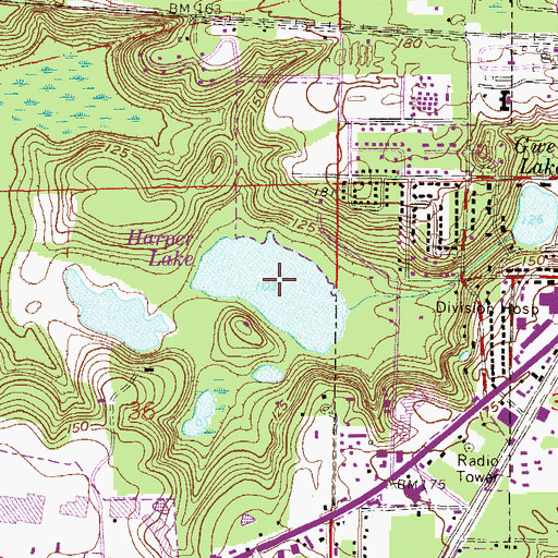 Topographic Map of Harper Lake, FL