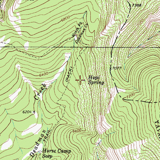 Topographic Map of Hopi Spring, AZ