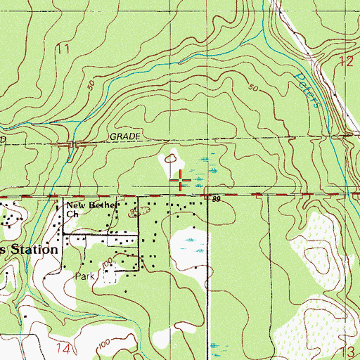 Topographic Map of New Bethel Church, FL