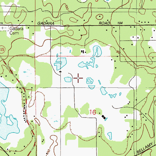 Topographic Map of Coopers Pond, FL