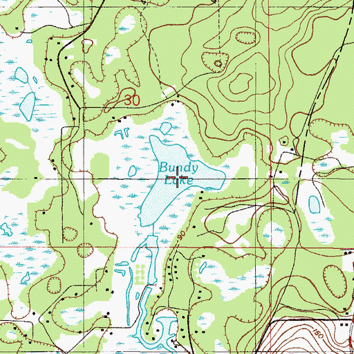 Topographic Map of Bundy Lake, FL