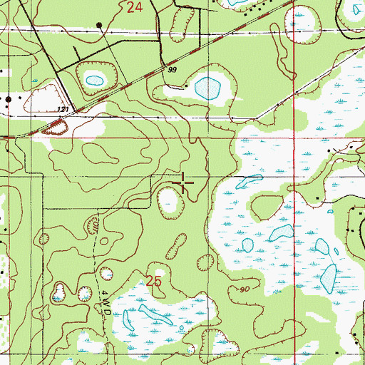 Topographic Map of Flower Prairie, FL