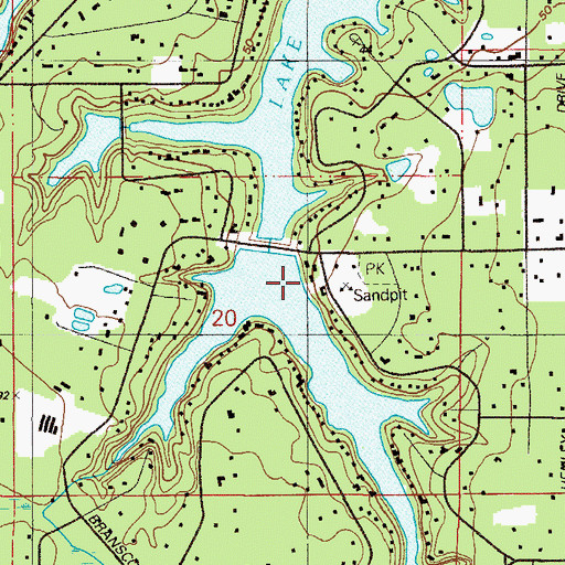 Topographic Map of South Lake Asbury, FL