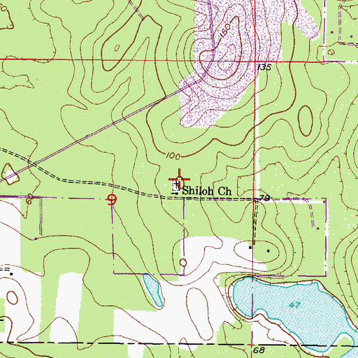 Topographic Map of Shiloh Cemetery, FL