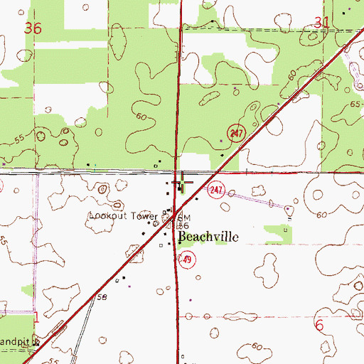 Topographic Map of Beachville Advent Christian Church, FL