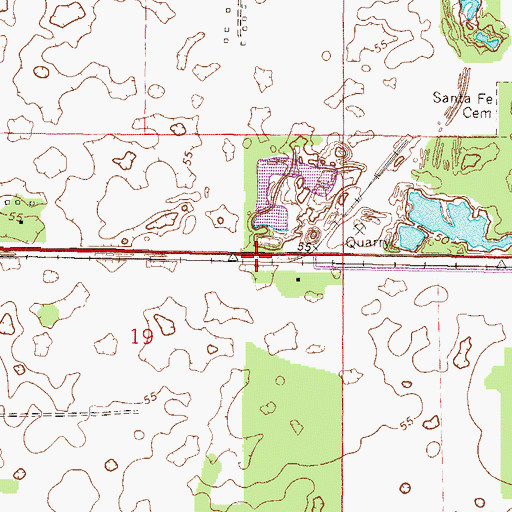 Topographic Map of Lanier Railroad Station, FL