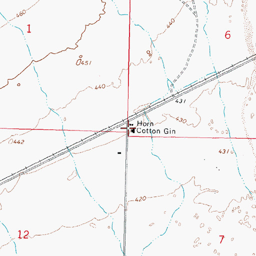 Topographic Map of Horn Cotton Gin, AZ